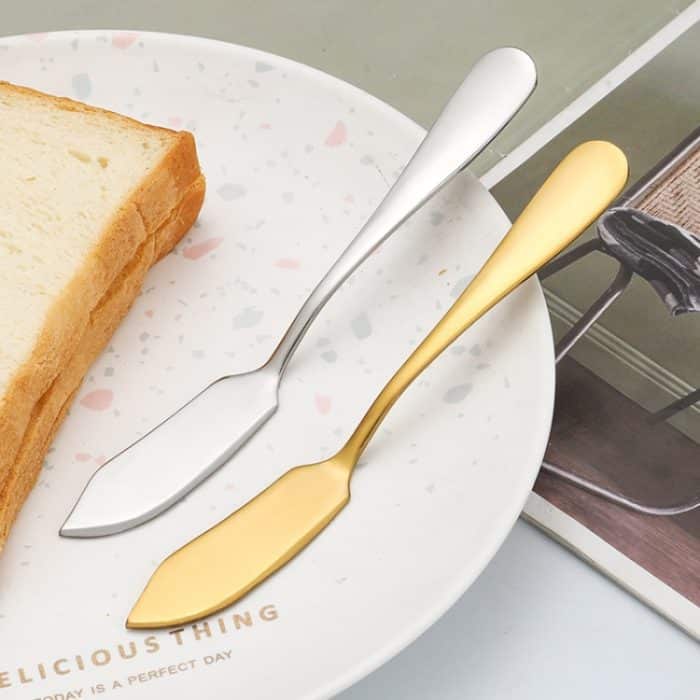 5 Stück Edelstahl Butter Avocado Marmelade Messer Kuchen Butter Spatel, Silver, Gold, Rose Gold, Colorful, Black – Bild 4