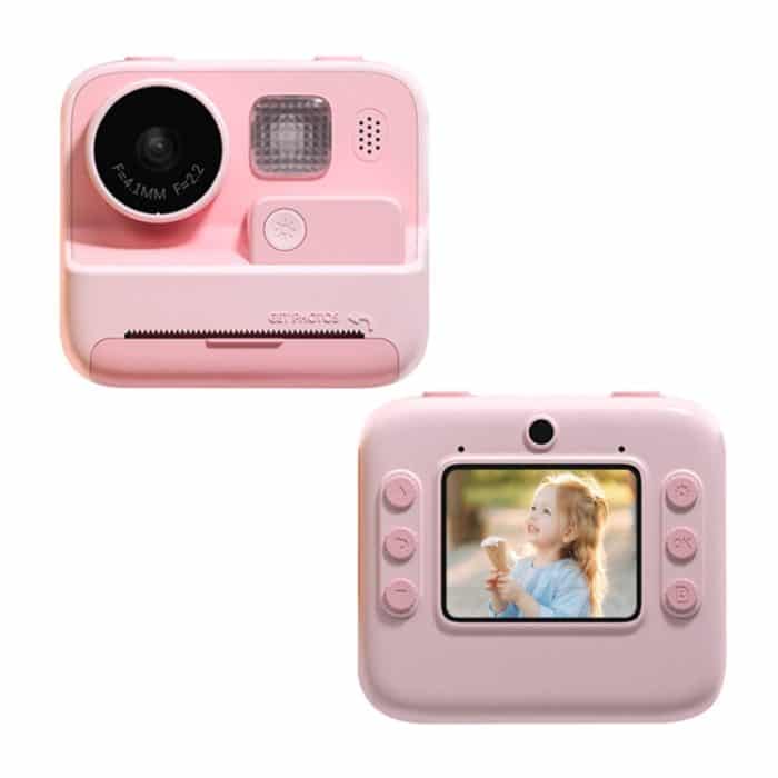 Kinder-Sofortdruckkamera, 4800 W Pixel, 2-Zoll-Bildschirm, Dual-Objektiv-Fotokamera, K27 Pink, K27 Yellow – Bild 1