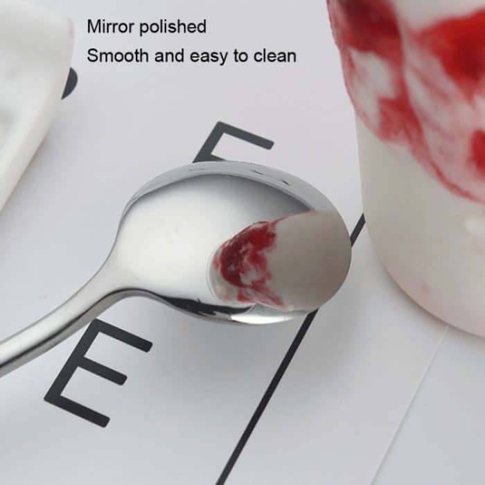 2 Stück 304 Edelstahl langer Griff verdickter runder Löffel Kaffee Eisgetränk Rührlöffel, Stainless Steel Color, Titanium Gold, Rose Gold, Titanium Black – Bild 5