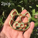 2 Stück Cartoon Schwein Selbstverteidigung Schlüsselanhänger Faust Handschuhe Fingerschnalle Notfall Fensterbrecher, Cartoon Pig(Gold), Cartoon Pig(Silver), Cartoon Pig(Bronze), Cartoon Pig(Black)