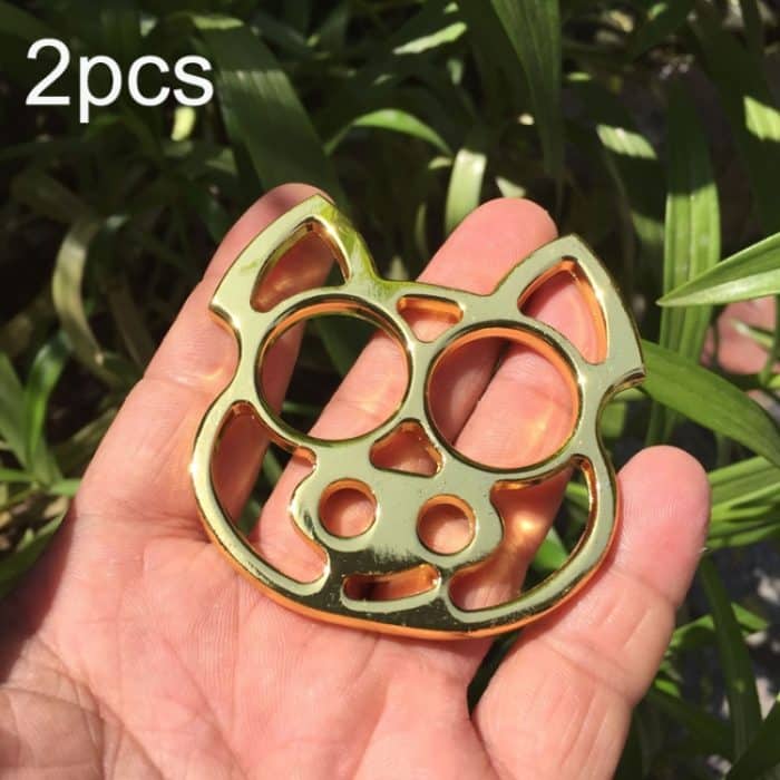 TBD0603840101A.jpg 2 Stück Cartoon Schwein Selbstverteidigung Schlüsselanhänger Faust Handschuhe Fingerschnalle Notfall Fensterbrecher, Cartoon Pig(Gold), Cartoon Pig(Silver), Cartoon Pig(Bronze), Cartoon Pig(Black) – Bild 1