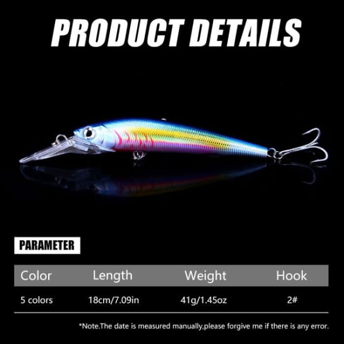 HENGJIA 18 cm 41 g sinkender schwimmender Minnow-Angelköder mit langer Zunge, MI207 (1), MI207 (2), MI207 (3), MI207 (4), MI207 (5) – Bild 8