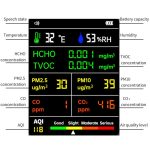 9-in-1-Luftqualitätsdetektor, tragbarer, hochpräziser Formaldehyddetektor, White, Black – Bild 3