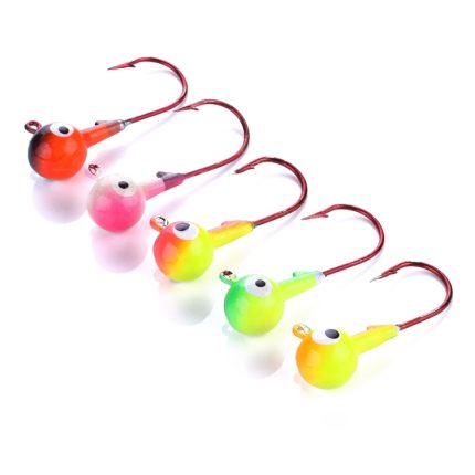 HENGJIA 5 Farben/Set Lua Bleikopf-Haken-Set, buntes Angelhaken-Set, 7g, 10.5g