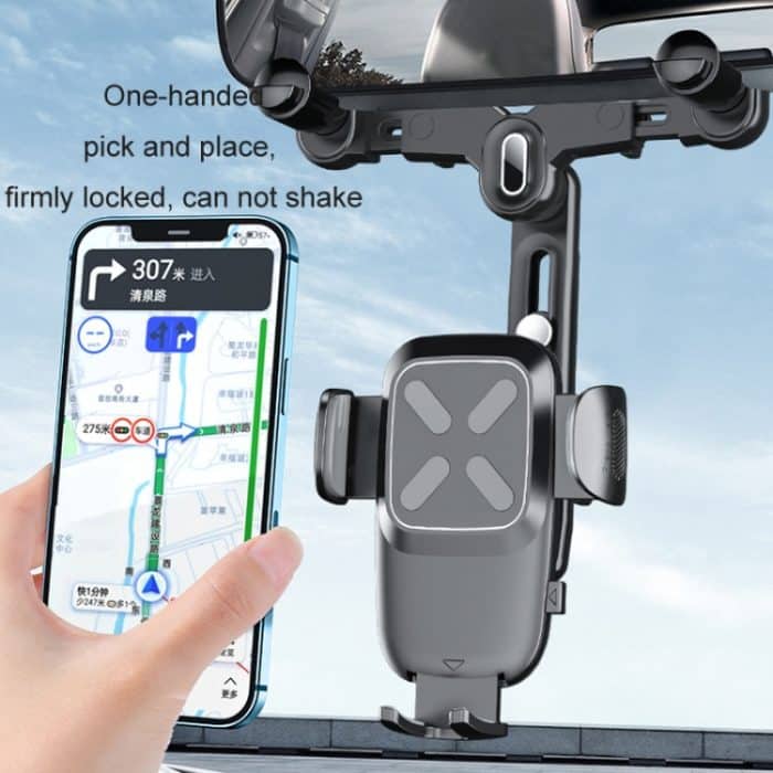 Auto-Rückspiegel-Navigation, einziehbarer multifunktionaler Handyhalter – Bild 5