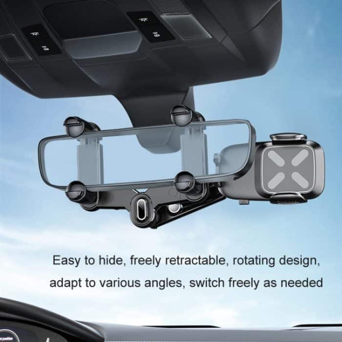 Auto-Rückspiegel-Navigation, einziehbarer multifunktionaler Handyhalter – Bild 6