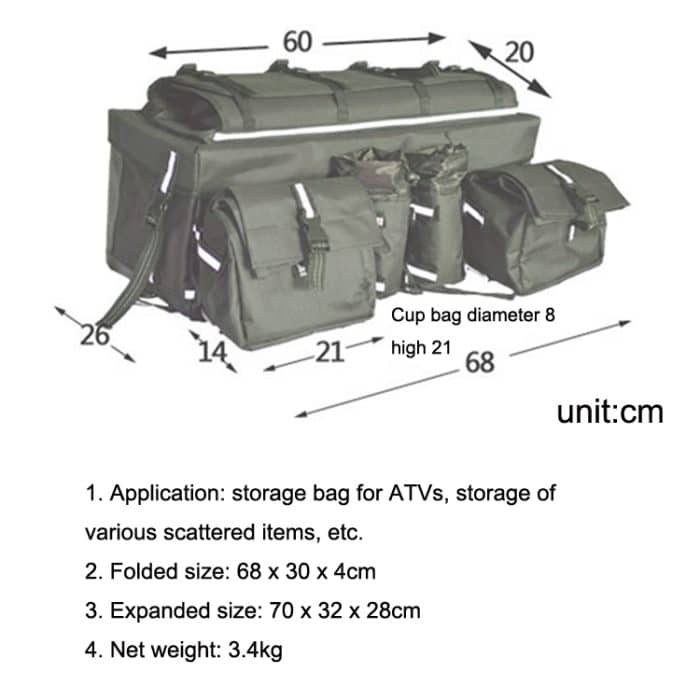 ATV-Tasche, Quad-Bike, Go-Kart-Tasche, Schneemobil-Mountainbike-Tasche, Black, Army Green, Reed Camouflage – Bild 6