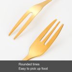 6-teiliges Kuchenmesser- und Gabel-Set aus Edelstahl, Silver With 2-tine Forks, Silver With 3-tine Forks, Gold With 2-tine Forks, Gold With 3-tine Forks – Bild 3