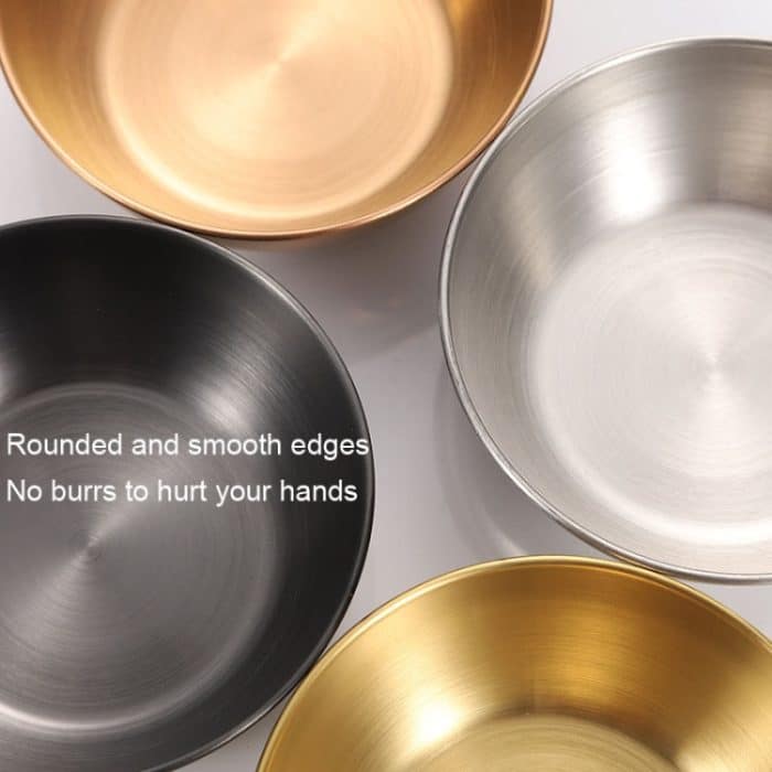 4 Stück/Set runde, getauchte Edelstahl-Gerichte zum Würzen von Magengerichten, Stainless Steel Color, Gold, Rose Gold, Colorful, Tungsten Gold, Blue, Purple – Bild 4