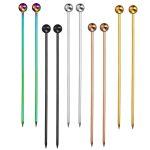 10 Stück 304 Edelstahl Fruchtnadel Dim Sum dekorative kleine Stäbchen, Silver, Gold, Rose Gold, Colorful, Black – Bild 2
