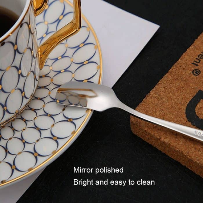 5 Stück 304 Edelstahl quadratischer Kopf Löffel Kuchen Dessert Kaffee kleiner Löffel, Stainless Steel Color, Titanium Gold, Rose Gold, Titanium Black, Blue – Bild 5