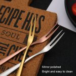 10 Stück 304 Edelstahl Obst Kuchen Gabel Beschichtung Titan Geschirr, Stainless Steel Color, Titanium Gold, Rose Gold, Titanium Black, Blue – Bild 4