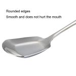 2 Stück mittlerer Löffel aus 304 Edelstahl, glänzend, verdickt, flacher Kopf, flacher Boden, Servierlöffel, Stainless Steel Color, Titanium Gold, Rose Gold, Colorful, Black, Blue – Bild 4