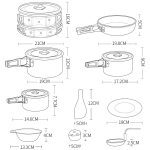Hewolf HW-K1501 4–5 Personen Outdoor-Aluminiumkocher, tragbare Aufbewahrung, Camping-Set, HW-K1501 – Bild 3