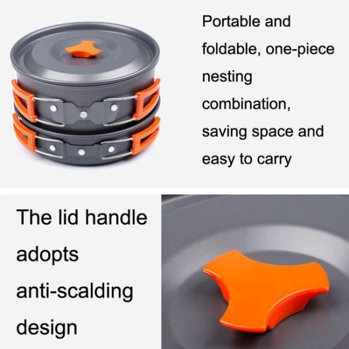 Hewolf HW-K1501 4–5 Personen Outdoor-Aluminiumkocher, tragbare Aufbewahrung, Camping-Set, HW-K1501 – Bild 4