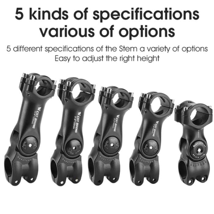 WEST BIKING Mountainbike verstellbarer Lenkerwinkel Riser Lenkerlift-Zubehör, 31.8x85mm, 31.8x100mm, 31.8x120mm, 25.4x100mm, 25.4x120mm – Bild 2
