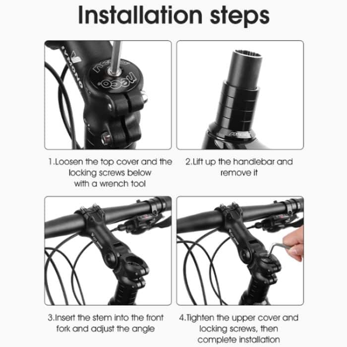 WEST BIKING Mountainbike verstellbarer Lenkerwinkel Riser Lenkerlift-Zubehör, 31.8x85mm, 31.8x100mm, 31.8x120mm, 25.4x100mm, 25.4x120mm – Bild 9