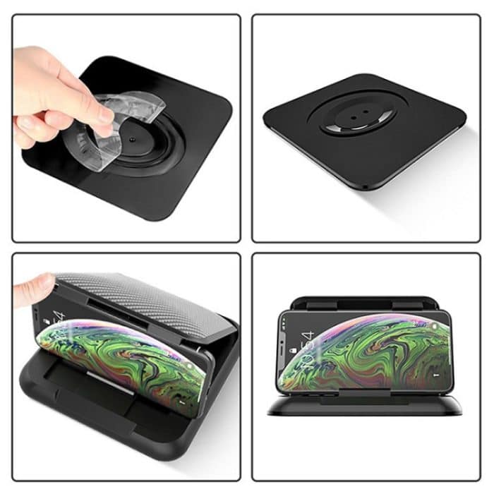 Auto-Handyhalterung, Kohlefaser-Muster, Silikon-Armaturenbrett-Halterung – Bild 7