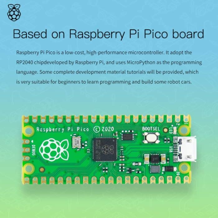 Yahboom Python-Programmierung Smart Car Development Board Kit für Raspberry Pi Pico, Pico Robot – Bild 14