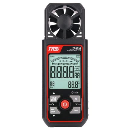 Hochpräzises Windgeschwindigkeitsinstrument, Windvolumentester, tragbares Windgeschwindigkeitsmessgerät, TASI TA641A, TASI TA641B