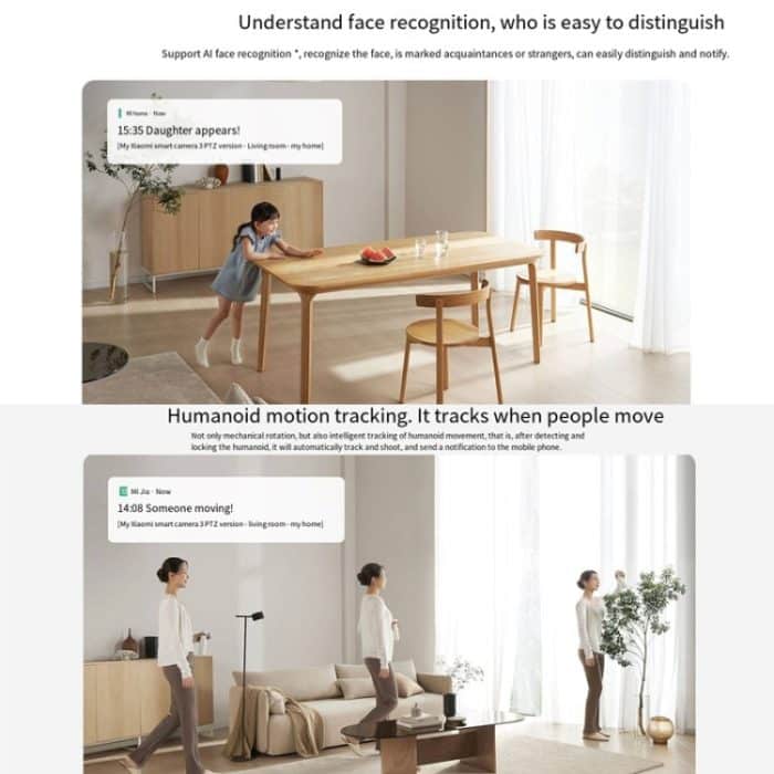 Xiaomi Mijia Smart Camera 3 PTZ-Version 3K AI-Erkennung Babyphone 5MP 360-Grad-Ansicht Webcam Tag- und Nachtarbeit Infrarot-Nachtsicht, mit US-Steckeradapter, 3 PTZ Version – Bild 15