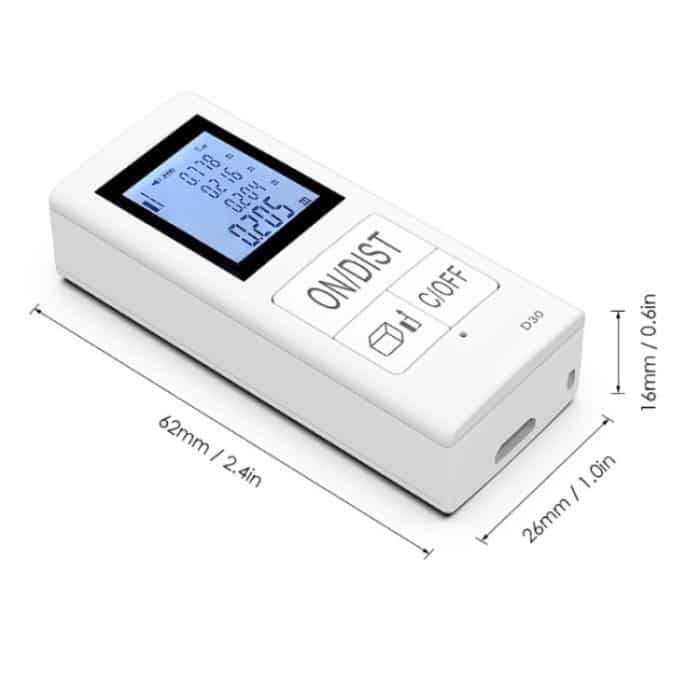30 m tragbarer, wiederaufladbarer elektronischer Infrarot-Entfernungsmesser, White – Bild 3