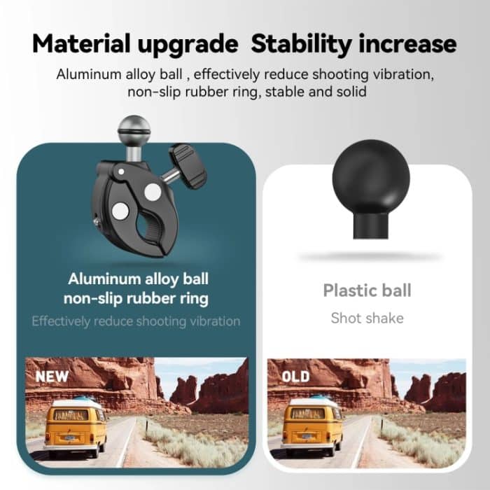 TELESIN Aluminiumlegierung Crab Claw Lenkerrohrklemme für Sportkamera-Handys – Bild 6