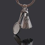 2 Stück simulierter Badminton-Schlüsselanhänger aus Metall, Arena-Club-Geschenk – Bild 3