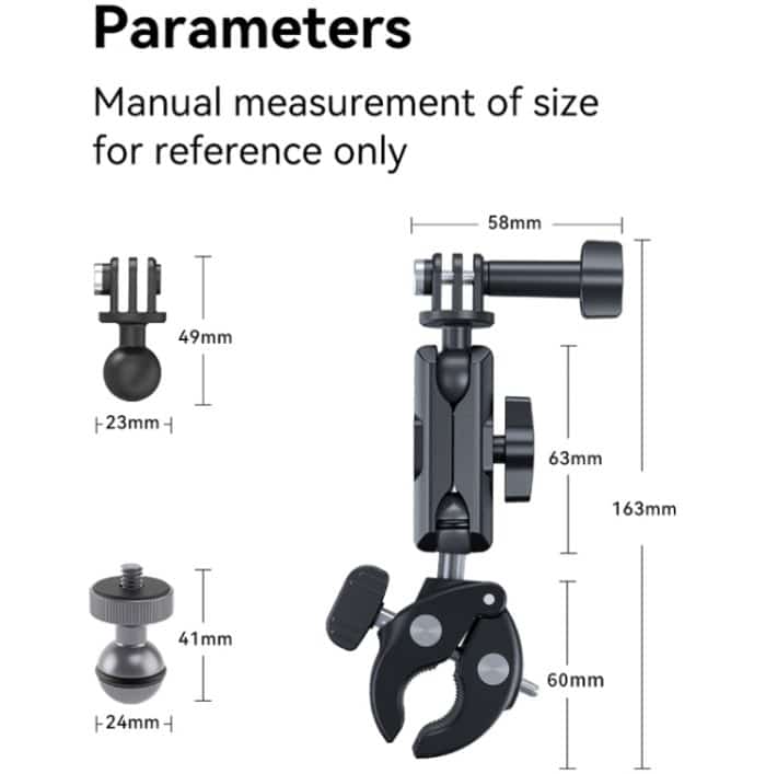 TELESIN Kunststoff Crab Claw Lenkerrohrklemme für Sportkamera-Handys – Bild 3