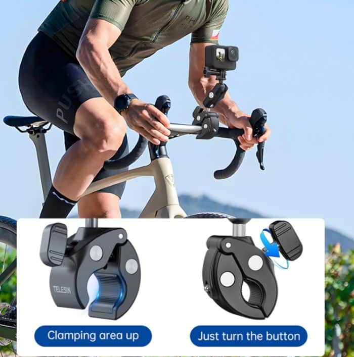 TELESIN Kunststoff Crab Claw Lenkerrohrklemme für Sportkamera-Handys – Bild 6