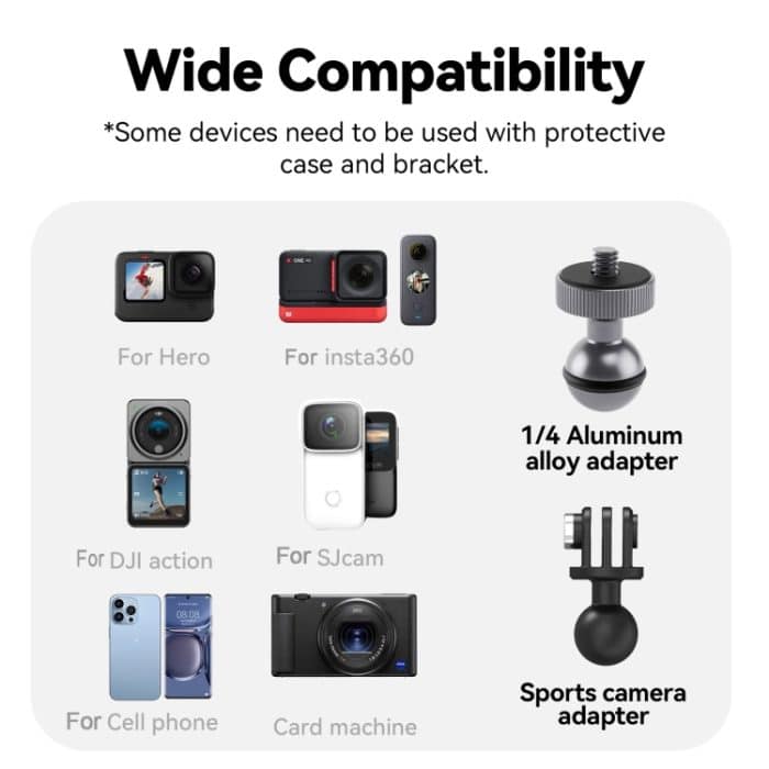 TELESIN Kunststoff Crab Claw Lenkerrohrklemme für Sportkamera-Handys – Bild 8