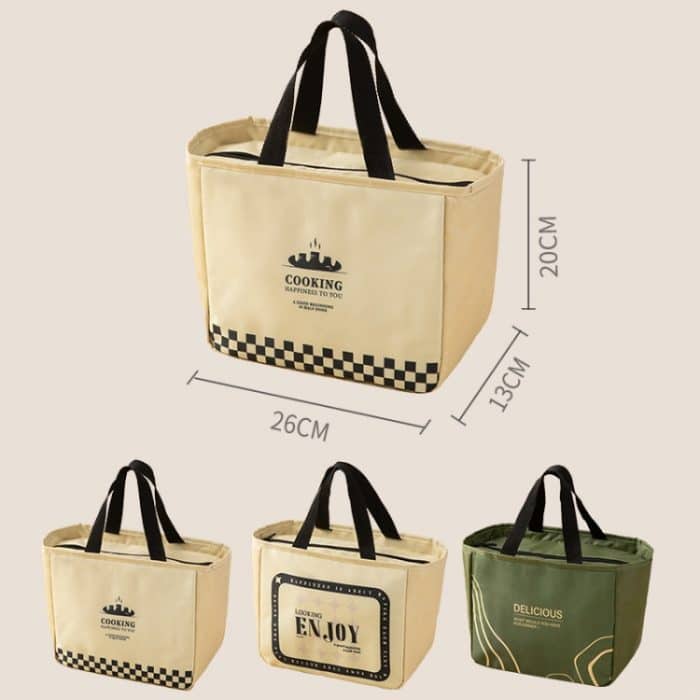 Tragbare wasserdichte Isoliertasche, verdickte Aluminiumfolie, große Kapazität, Lunchtasche – Bild 2