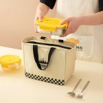 Tragbare wasserdichte Isoliertasche, verdickte Aluminiumfolie, große Kapazität, Lunchtasche – Bild 7