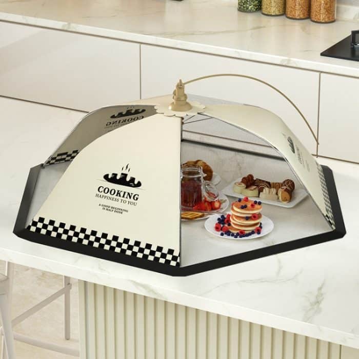 TBD0603884101.jpg Tischabdeckung, zusammenklappbar, für den Haushalt, Anti-Fliegen, staubdicht, Gemüseschirm, 70cm Grid Cooking Smoke, 70cm English Cooking Smoke, 80cm Grid Cooking Smoke, 80cm English Cooking Smoke – Bild 1