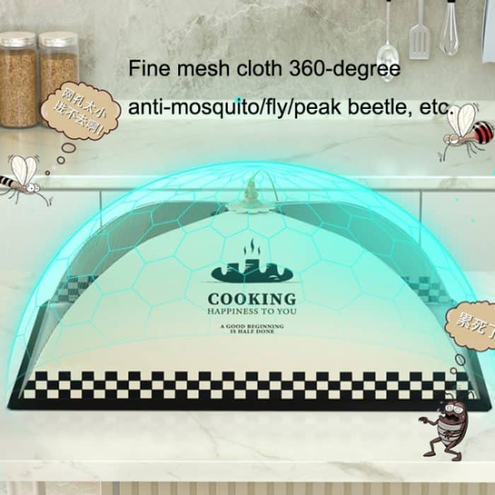 Tischabdeckung, zusammenklappbar, für den Haushalt, Anti-Fliegen, staubdicht, Gemüseschirm, 70cm Grid Cooking Smoke, 70cm English Cooking Smoke, 80cm Grid Cooking Smoke, 80cm English Cooking Smoke – Bild 3