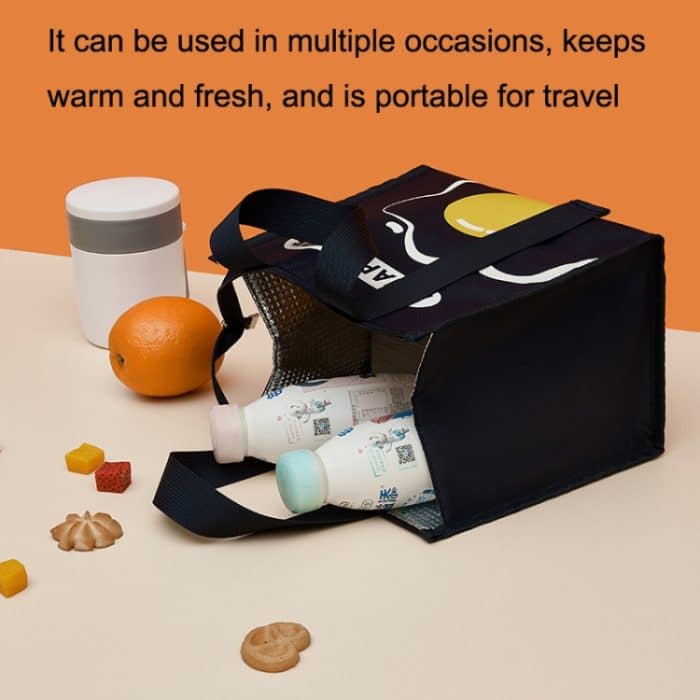 Tragbare Lunchbox-Tasche für Studenten, einfach, verdickt, wasserdicht, Bento-Isoliertasche – Bild 4