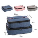 2 Stück kleine wasserdichte tragbare Lunchtasche Outdoor Picknick Lunchbox Isoliertasche, Small Navy, Small Pink, Small Gray – Bild 2