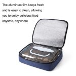2 Stück kleine wasserdichte tragbare Lunchtasche Outdoor Picknick Lunchbox Isoliertasche, Small Navy, Small Pink, Small Gray – Bild 4