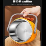 2,0 l 304 isolierte Lunchbox in Lebensmittelqualität, elektrischer Thermostat-Luncheimer, CN-Stecker, Orange, Beige, Temperature Display Orange Power Cord, Temperature Display Beige Power Cord, Temperature Display Orange Power Cord/Car Wire... – Bild 3