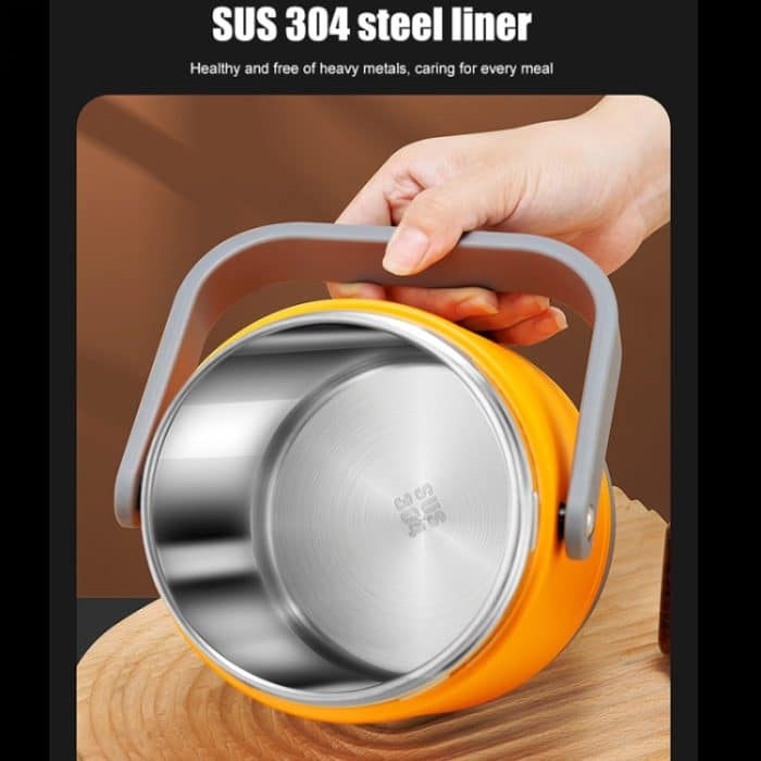 2,0 l 304 isolierte Lunchbox in Lebensmittelqualität, elektrischer Thermostat-Luncheimer, CN-Stecker, Orange, Beige, Temperature Display Orange Power Cord, Temperature Display Beige Power Cord, Temperature Display Orange Power Cord/Car Wire... – Bild 3