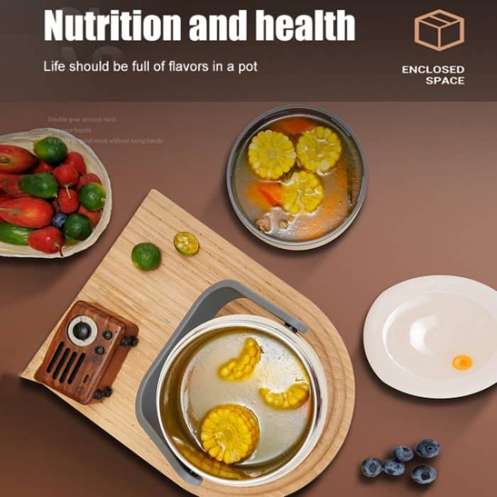 2,0 l 304 isolierte Lunchbox in Lebensmittelqualität, elektrischer Thermostat-Luncheimer, CN-Stecker, Orange, Beige, Temperature Display Orange Power Cord, Temperature Display Beige Power Cord, Temperature Display Orange Power Cord/Car Wire... – Bild 5