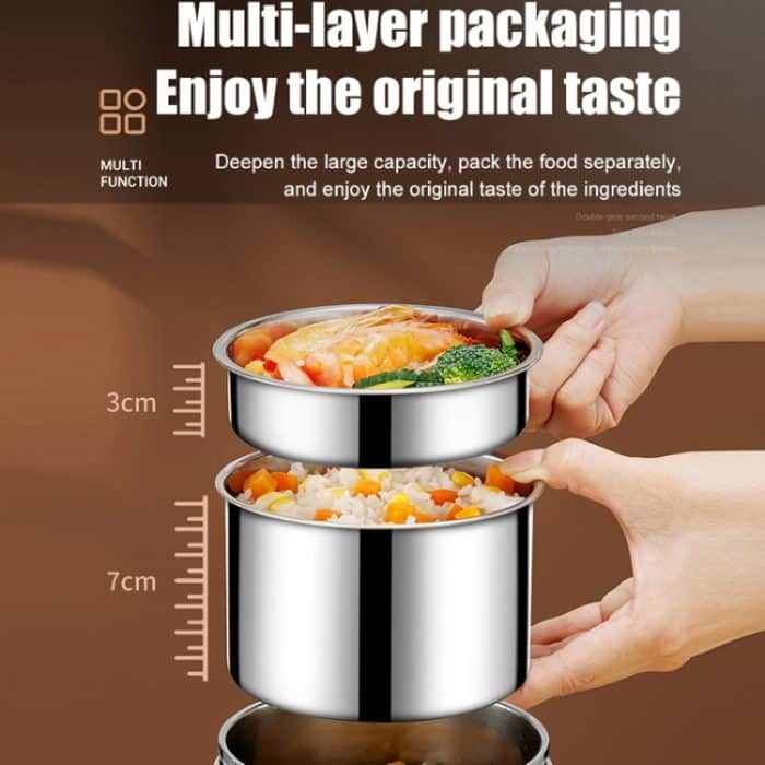 2,0 l 304 isolierte Lunchbox in Lebensmittelqualität, elektrischer Thermostat-Luncheimer, CN-Stecker, Orange, Beige, Temperature Display Orange Power Cord, Temperature Display Beige Power Cord, Temperature Display Orange Power Cord/Car Wire... – Bild 6