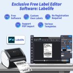 Phomemo D520-BT Bluetooth-Thermo-Versandetikettendrucker Drahtloser Desktop-Drucker für Barcode-Adressetiketten, US, EU – Bild 5