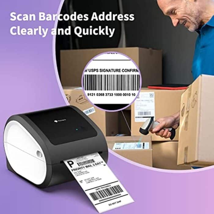 Phomemo D520-BT Bluetooth-Thermo-Versandetikettendrucker Drahtloser Desktop-Drucker für Barcode-Adressetiketten, US, EU – Bild 6