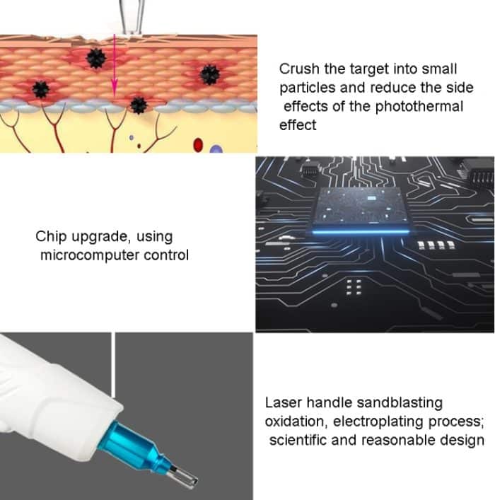 Laser-Tätowierungsentfernungsmaschine Nicht-invasive Augenbrauenwasch-Schönheitsausrüstung – Bild 7
