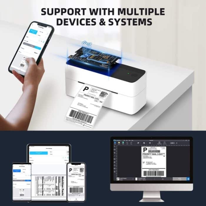 Phomemo PM241-BT Bluetooth-Adressetikettendrucker Thermo-Versandpaket-Etikettendrucker, US, EU – Bild 4