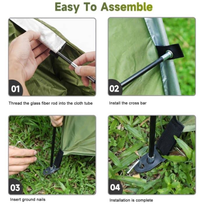 Wasserdichter Fahrradschuppen für den Außenbereich, robustes Oxford-210D-Fahrradzelt, Army Green, Black – Bild 6