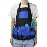 Werkzeugschürze mit mehreren Taschen, blaue Gartenschürze, Black+Blue