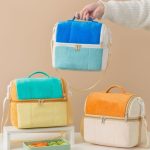 Flanell-Toasttasche, doppellagige Isolierung, Lunch-Aufbewahrungstasche, Umhängetasche – Bild 2