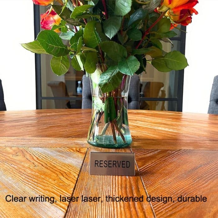 Hoteltisch-Arbeitsplattenkarte aus Edelstahl, Reservation Card (Silver), No Smoking Card (Silver), Reservation Card (Gold), No Smoking Card (Gold) – Bild 4